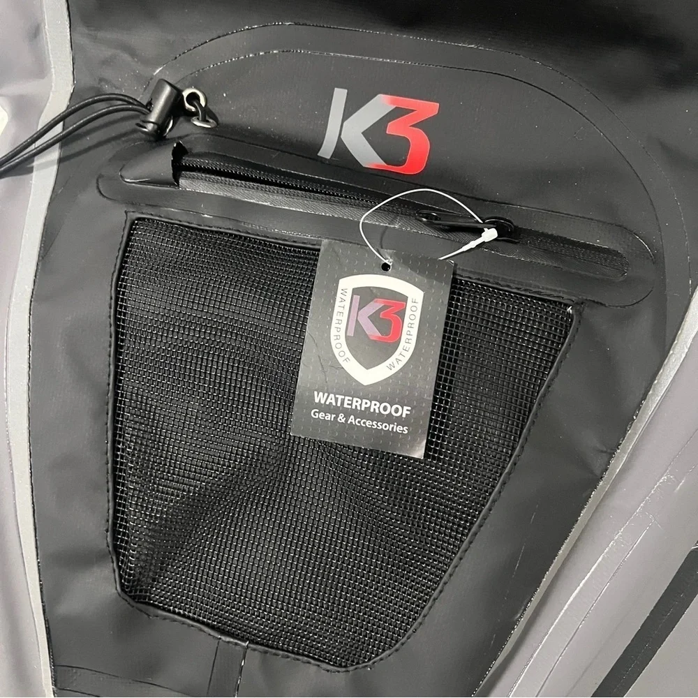 K3 Waterproof Dry Bag Backpack Black and Gray Hiking, Skiing Outdoor NWT
